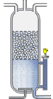 Level measurement in a stripping column 