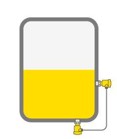 Density measurement by means of electronic differential pressure