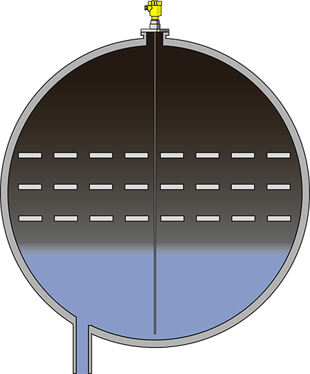 Interface measurement in the secondary desalter